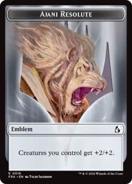 Emblem Ajani Resolute+Ajani's Pridemate Token - Magic: The Gathering - FRA Near Mint Inglés