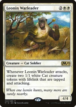 Leonin Warleader - Magic: The Gathering - P Stamped_M19 Near Mint Japonés
