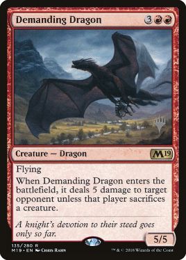 Demanding Dragon - Magic: The Gathering - P Stamped_M19 Near Mint Japonés
