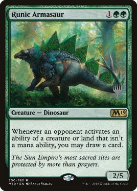 Runic Armasaur - Magic: The Gathering - P Stamped_M19 Near Mint Japonés