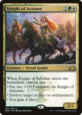 Knight of Autumn - Magic: The Gathering - P Stamped_GRN Near Mint Japonés