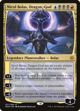 Nicol Bolas, Dragon-God - Magic: The Gathering - P Stamped_WAR Near Mint Japonés