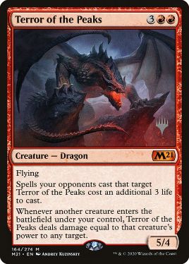 Terror of the Peaks - Magic: The Gathering - P Stamped_M21 Near Mint Japonés