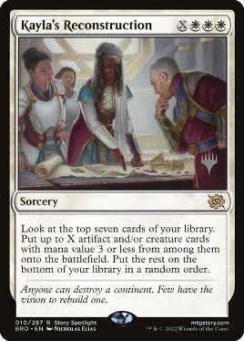 Kayla's Reconstruction - Magic: The Gathering - P Stamped_BRO Near Mint Japonés