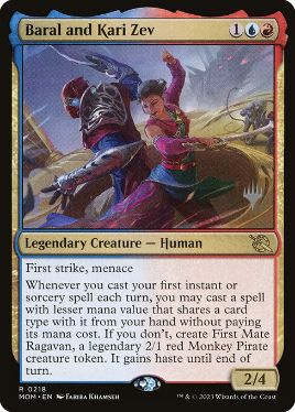 Baral and Kari Zev - Magic: The Gathering - P Stamped_MOM Near Mint Japonés
