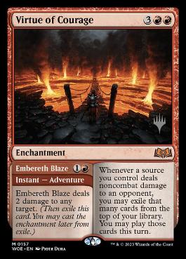 Virtue of Courage - Magic: The Gathering - P Stamped_WOE Near Mint Japonés