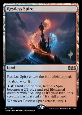 Restless Spire - Magic: The Gathering - P Stamped_WOE Near Mint Japonés