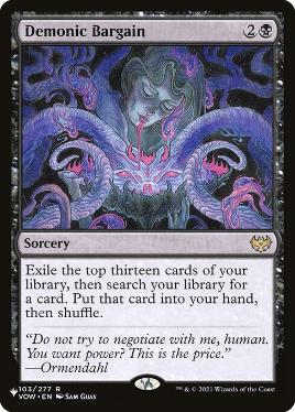 Demonic Bargain - Magic: The Gathering - The List Near Mint Inglés