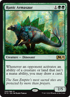 Runic Armasaur - Magic: The Gathering - M19-PRE Near Mint Inglés