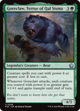 Carta Goreclaw, Terror of Qal Sisma de Magic: The Gathering